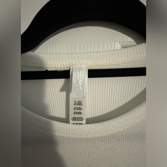 Skims Crewneck Soft Lounge Shimmer Dress in White - Picture 5 of 7